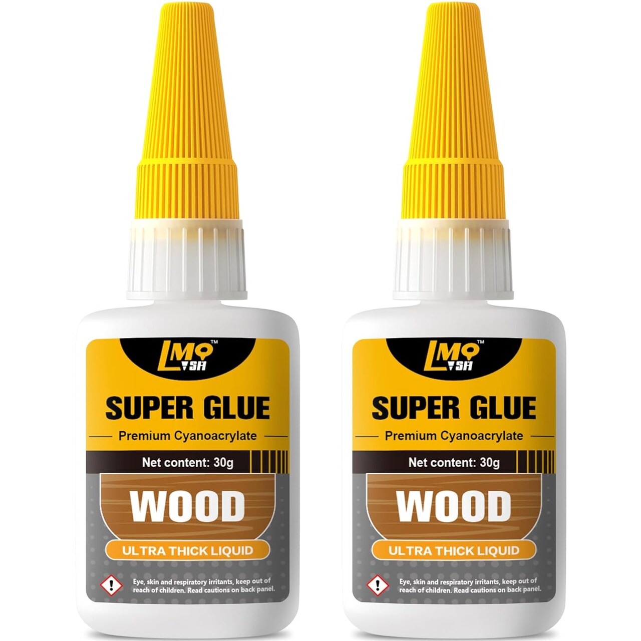 Wood Super Glue Liquid, Clear Instant Cyanoacrylate Adhesive for Wood Crafts Repair Woodworking, All Purpose CA Glue for Shoe Ceramic Plastic Leather Glass Model Metal Pottery Aquarium Porcelain Stone